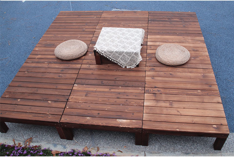 防腐木地板室外院子户外露台阳台木板花园庭院平台自铺碳化木地台j