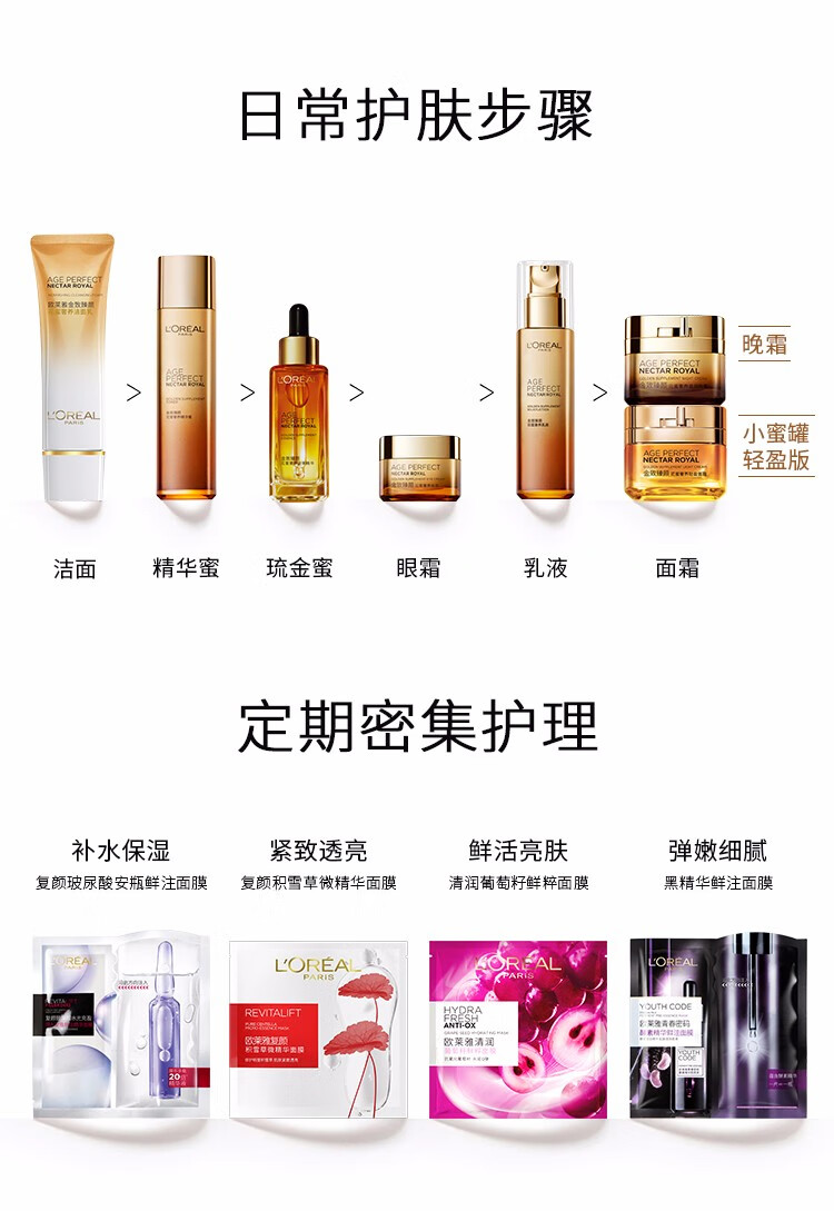 欧莱雅（L'OREAL）女士金致臻颜面霜轻盈版小蜜罐女补水保湿日霜补水保湿 【小蜜罐】滋润版面霜15ml