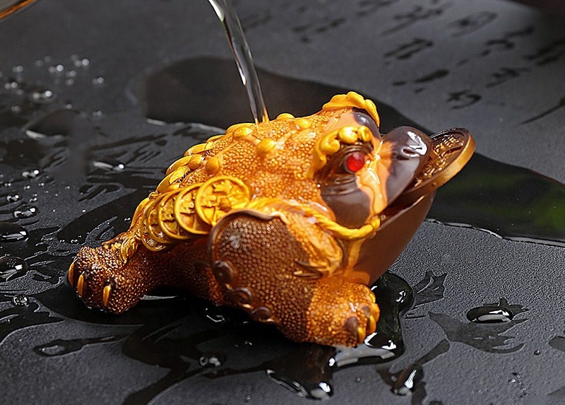 茶具变色金蝉 三脚金蟾大号变色茶宠蟾蜍功夫茶具茶桌摆件装饰旺财