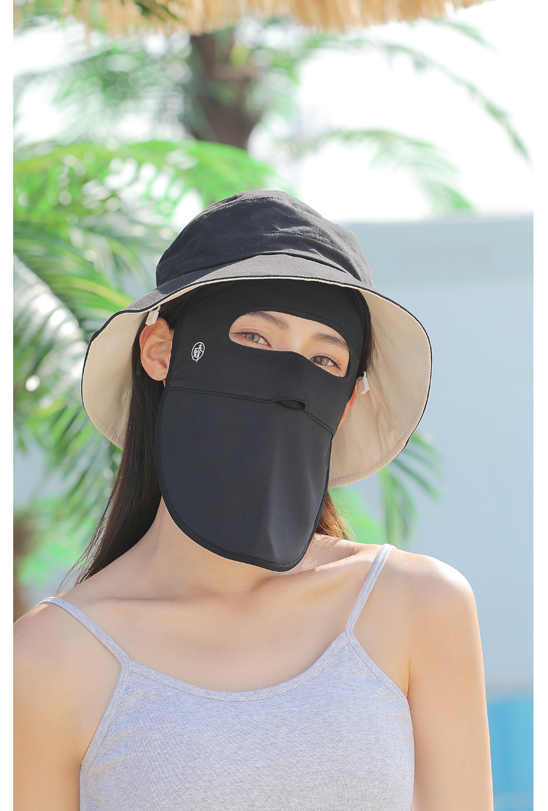 夏秦冰丝防晒面罩夏季防紫外线脸基尼遮全脸脖子脸罩口罩开车神器轻奢
