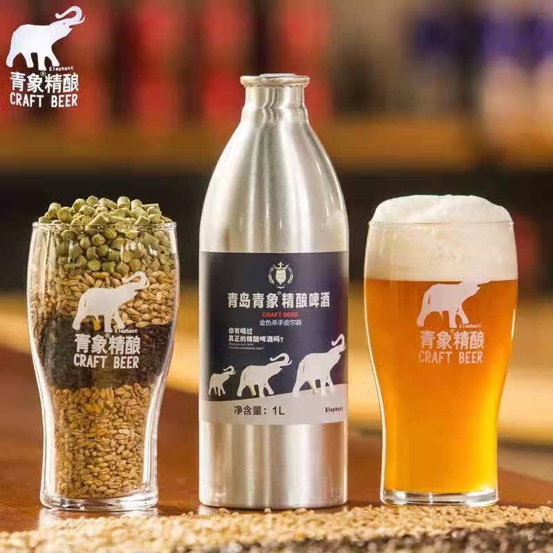 青岛青象精酿啤酒 1l*6罐 三款口味混搭精品高端精酿啤酒 1000ml*6瓶