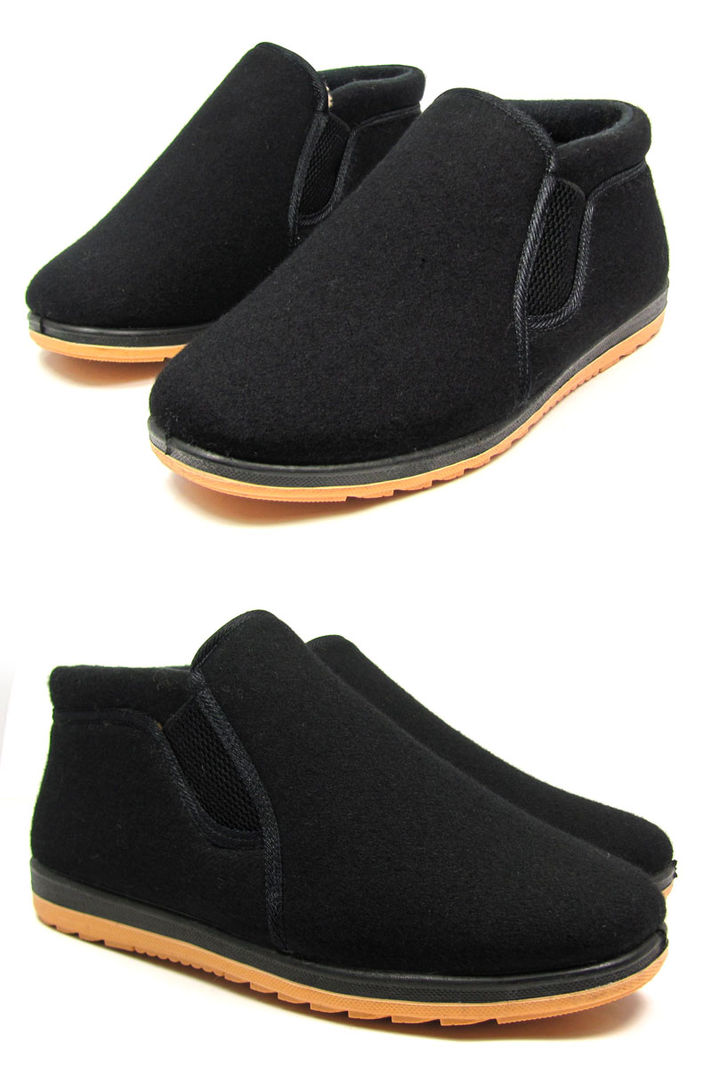 北京男款妮尼呢子面鞋 男款老人保暖男鞋冬季加厚防滑老北京布鞋中