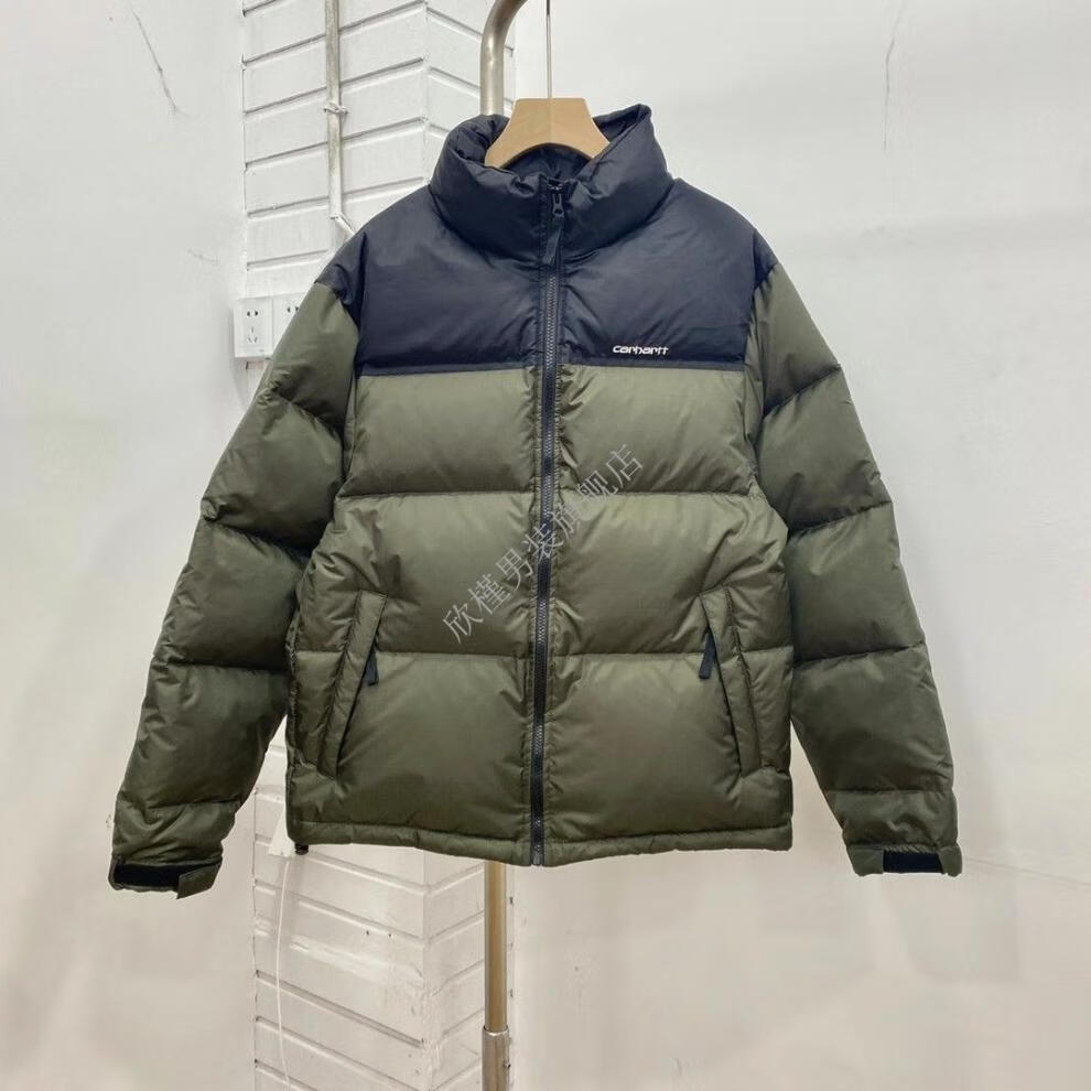 佧森滋carhartt服潮牌卡哈特加厚白鸭绒保暖情侣款 卡其色 l【图片