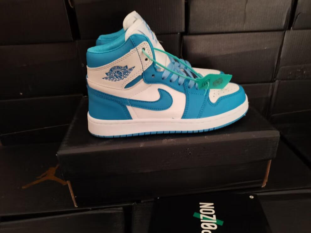 卡傲臻 aj男鞋女鞋高帮aj北卡蓝休闲鞋白蓝脚趾男小扣碎板鞋学生鞋