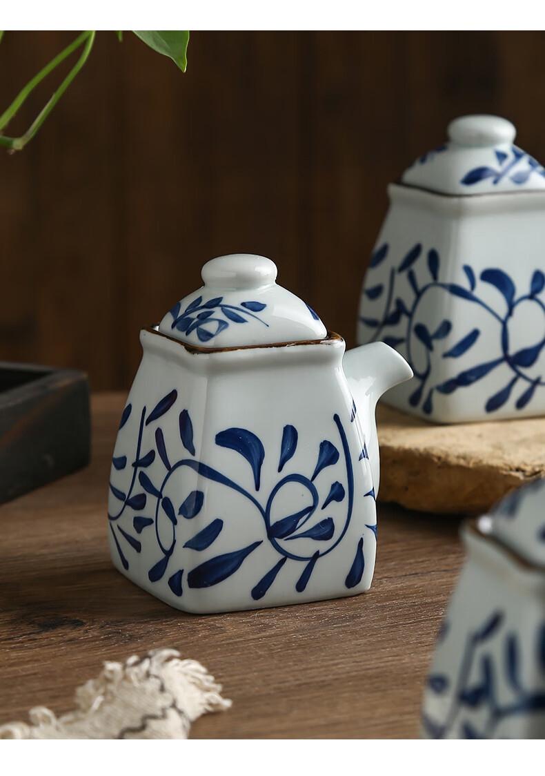 小小酱油壶方形日式料理店餐台调味瓶佐料壶子陶瓷商