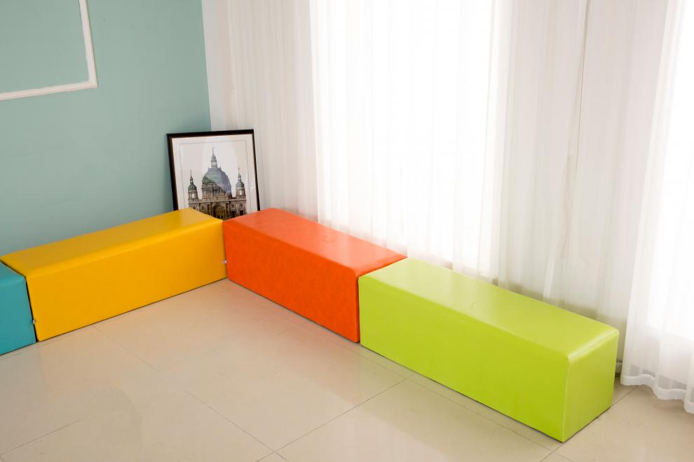 坐椅换鞋凳软包沙发凳皮凳试鞋早教中心 长凳150*40*40cm桔色(现货)