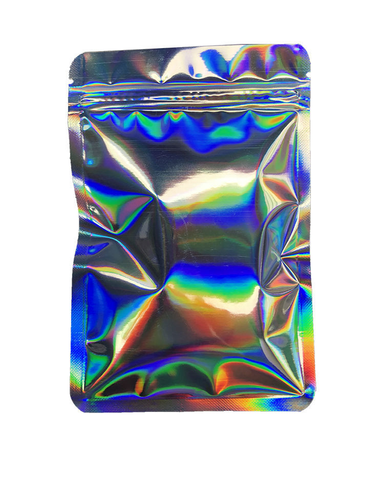 镭射袋镭射透明自封袋镀铝闪光阴阳骨袋彩色数据线密封袋镭射饰品包装