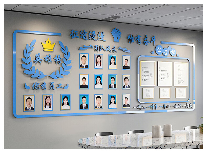 公司荣誉墙公告栏墙面装饰墙贴布置办公室照片墙信息公示栏展示板cx