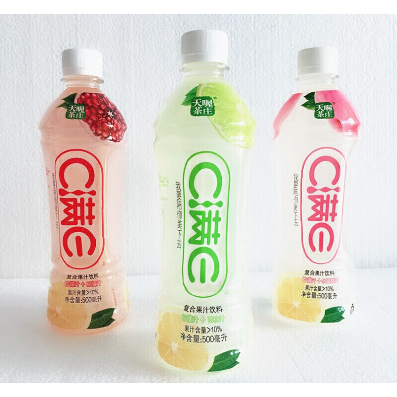 天喔茶庄c满e复合果汁饮料500ml15瓶石榴水蜜桃西柚水蜜桃味15瓶