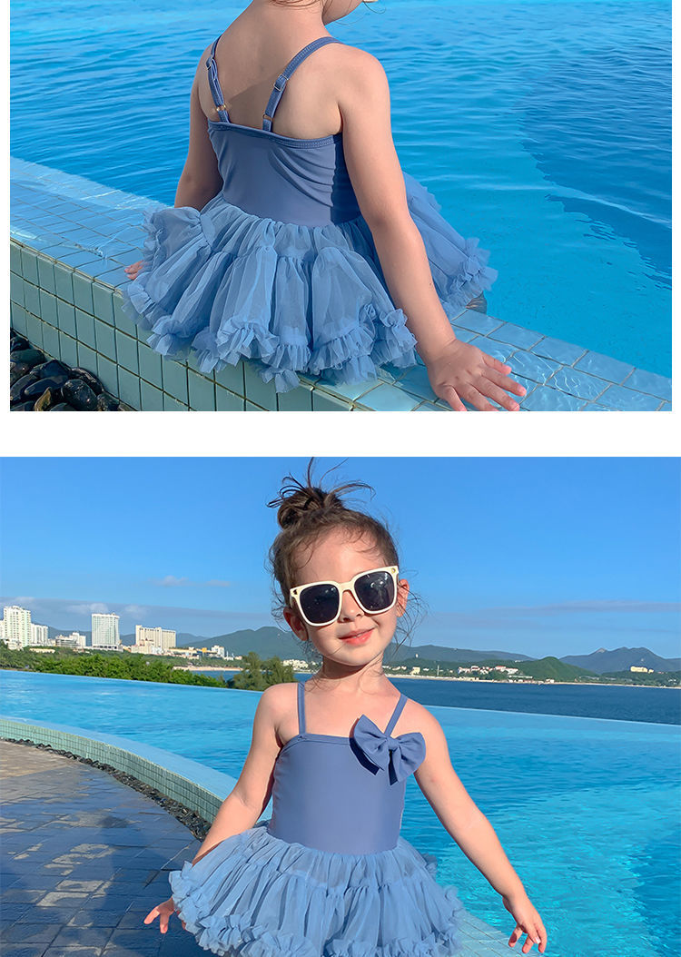 忆爱婴儿泳衣女童宝宝幼儿连体游泳衣小中儿童女孩三角温泉泳装绿色80