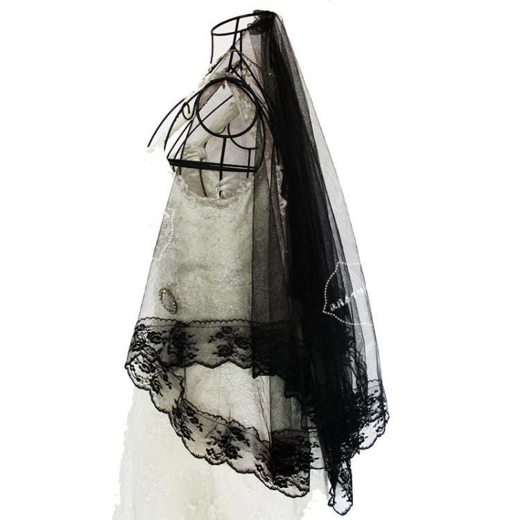 玛丽苏lolita网红头纱拍照道具哥特复古风黑色头纱头饰超仙森系y白色