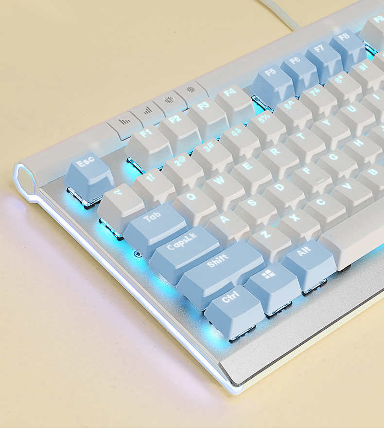 牧马人机械键盘ek812白蓝粉色双拼黑青茶红轴电竞游戏专用 二代升级版