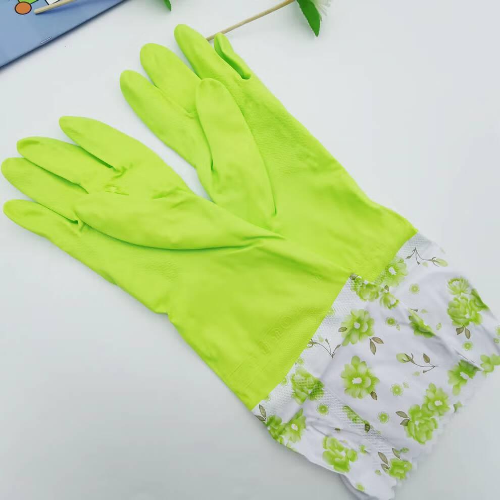 厨房洗衣服橡胶手套 家用家务 冬季天 加绒洗碗手套 洗完手套 加长