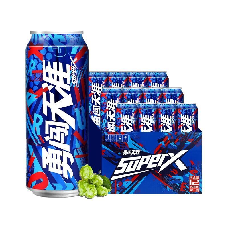 勇闯天涯superx 500ml*12罐【啤酒】雪花啤酒勇闯天涯superx整箱9℃新