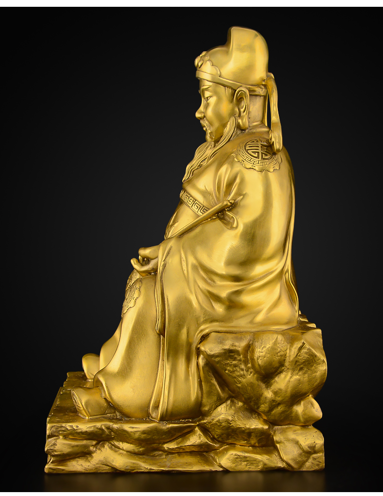 礼亿源 全铜文昌帝君神像摆件黄铜文曲星佛像客厅书房书桌家用供奉