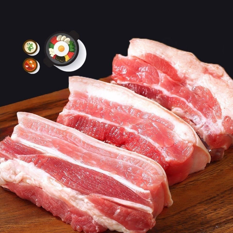 利妙财风带皮五花肉猪肉整块散养土猪黑猪肉新鲜现杀三线精五花肉整箱