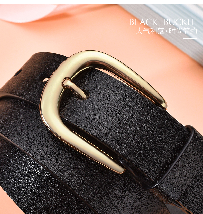 皮尔卡丹pierrecardin皮带女ins风时尚黑色细女士个性腰带带韩版潮