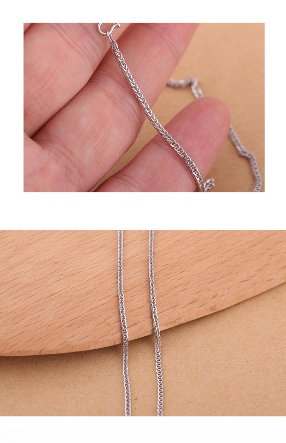 默研999真银项链女肖邦链锁骨链足银长款银链挂链无吊坠单链裸链18
