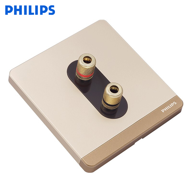 飞利浦开关插座一位音响插座音箱线插座四位音频插座面板二位音响飞逸