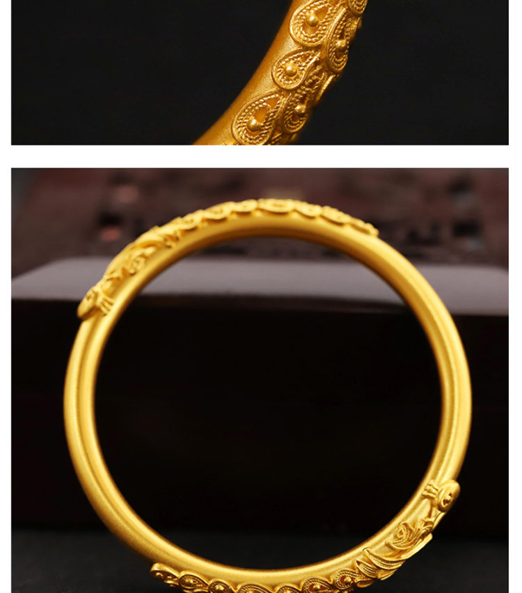 老凤凰 黄金凤凰手镯古法传承金镯子999足金定制手环女 手工打造