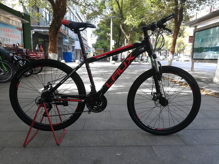 雷克斯自行车laux雷克斯钢架山地车阳光100升级款双碟刹自行车避震
