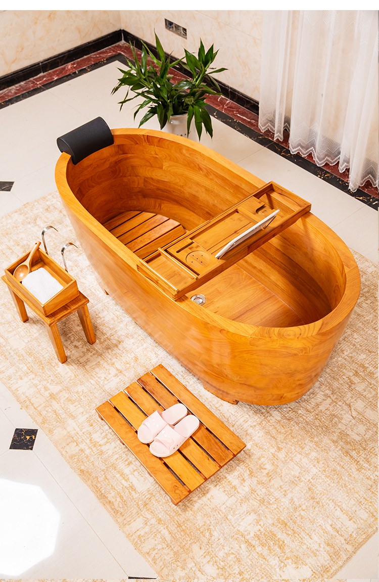 成人木质洗澡浴桶实木泡澡美容院家用成人泡澡木桶1800750600只含内凳