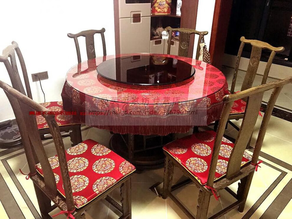 中式餐桌布 红木家具桌布 餐桌台布 仿古家具茶几布圆桌布 红富贵