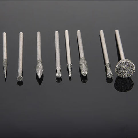 金刚石磨针玉雕工具套装原石打磨去皮翡翠开窗玉石雕刻磨头235柄80支