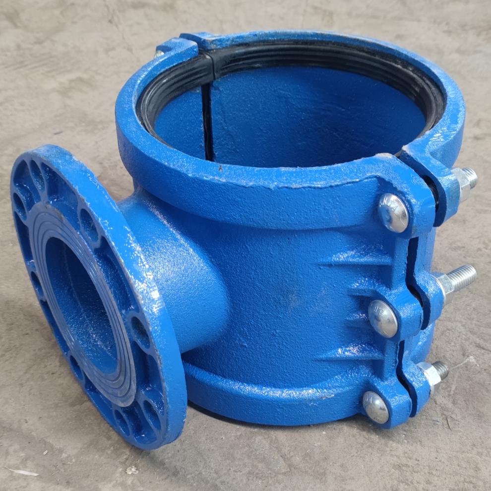 pe管专用哈夫节法兰分水三通铸铁管道开孔马鞍三通抢修器抱箍接头 p