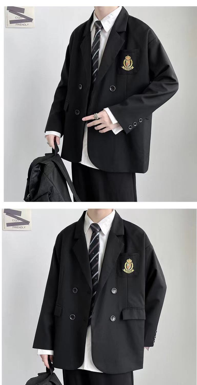 2022新款男装四件套dk制服男休闲西服情侣春秋季衬衫潮流学生jk套装