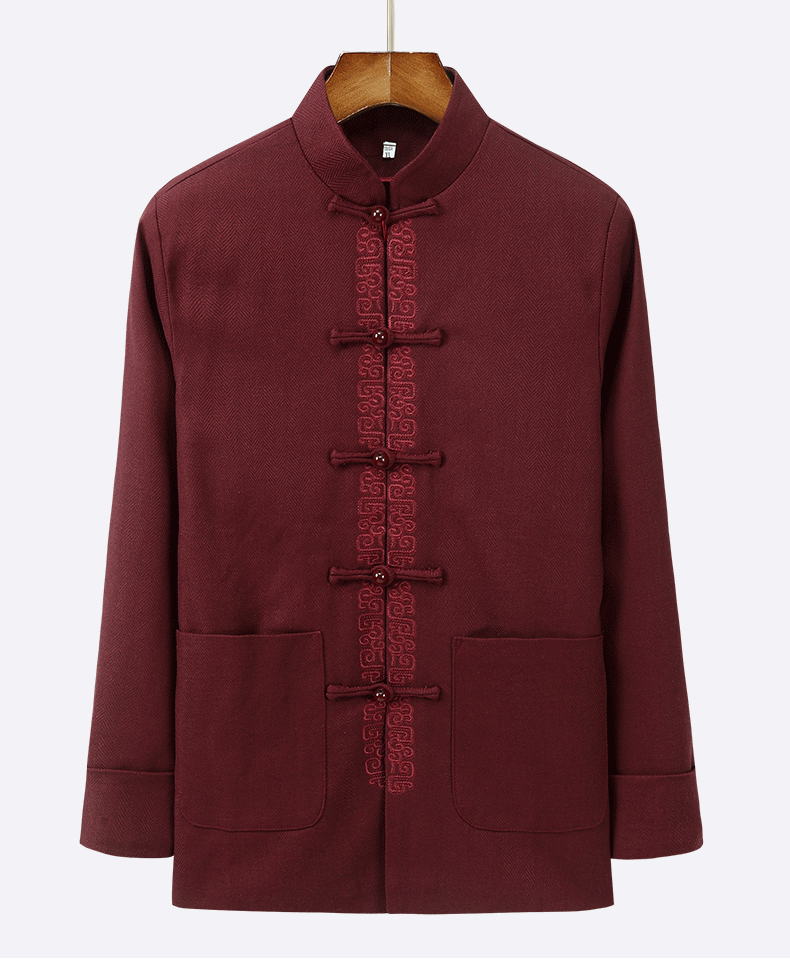 冬季新品 中国风男装秋季唐装男长袖爷爷中老年爸爸生日宴会汉服加大