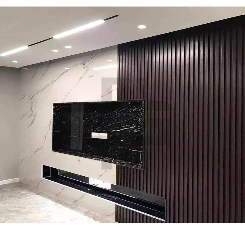 格栅板网红电视背景墙实木格栅轻奢木格栅条长城板凹凸形板装饰板护墙