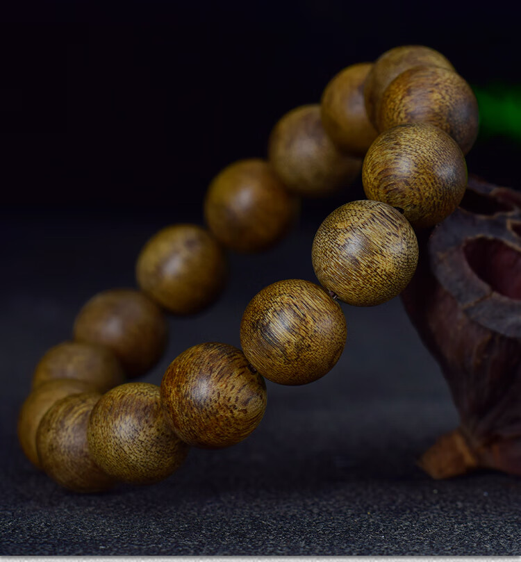 越南芽庄白棋楠8分沉天然熟结老料佛珠白奇沉香手串 传世级别白奇楠