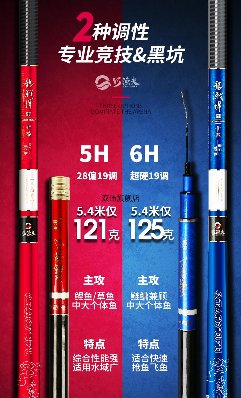 光威小综合鱼竿巧渔夫鱼竿手竿轻硬19调五大台钓竿6h钓鱼竿碳素品牌