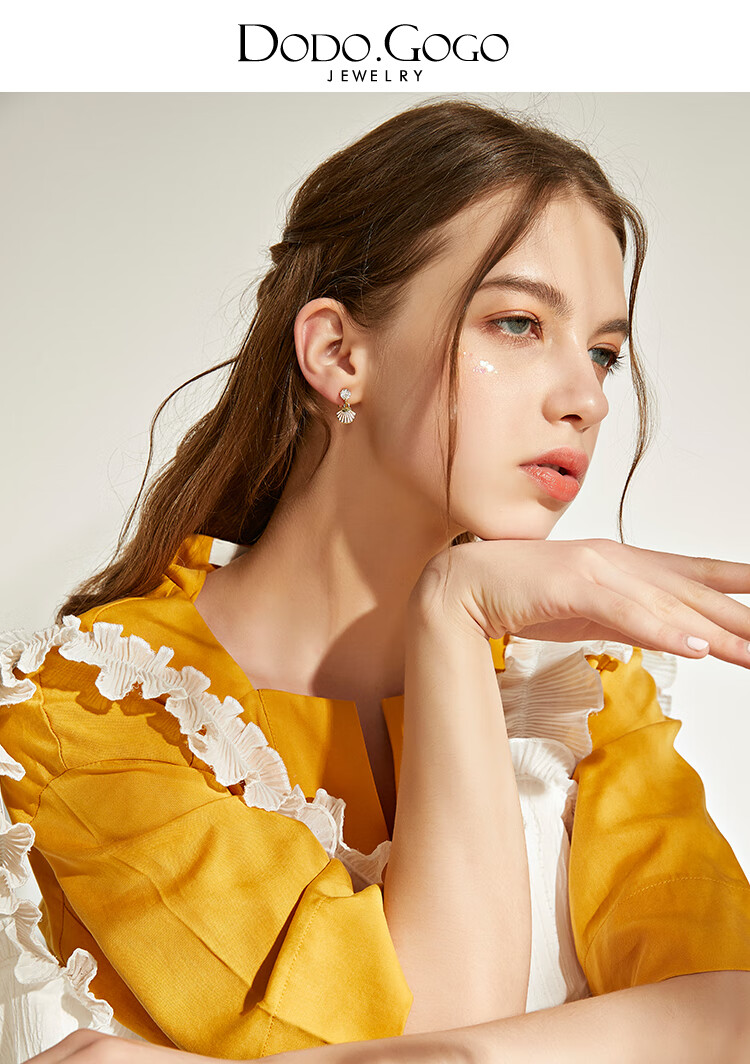 韩国小众贝壳海星耳夹女无耳洞冷淡风简约气质耳环女复古耳坠耳饰