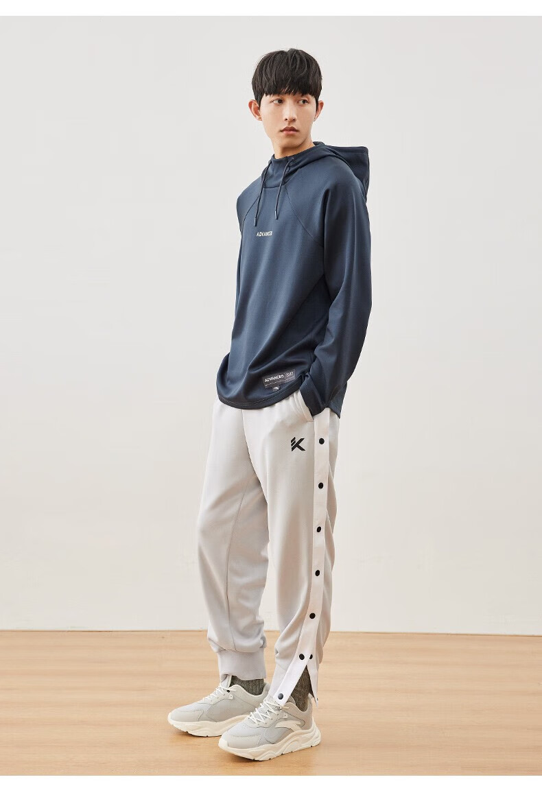 安踏(anta) kt运动文化裤丨运动裤男冬季排扣热身训练球裤扯裤宽松