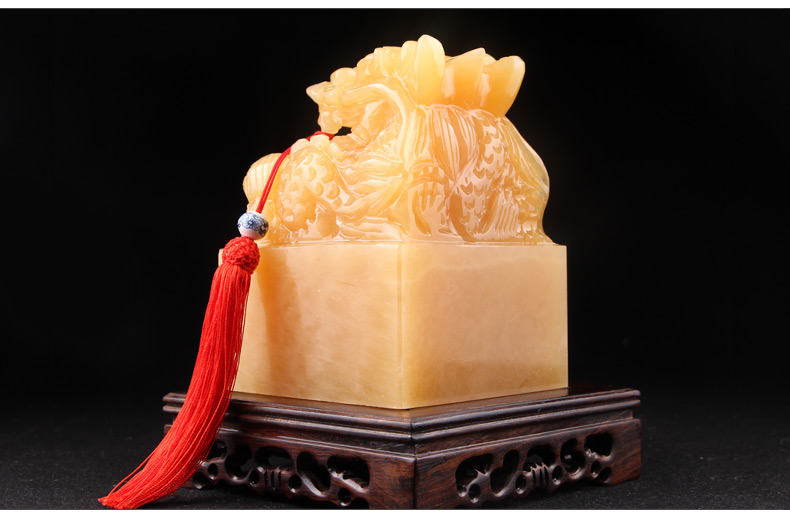 玉皇九龙印天然米黄玉九龙玉玺印章摆件阿富汗白玉盘龙传国玉玺篆刻章