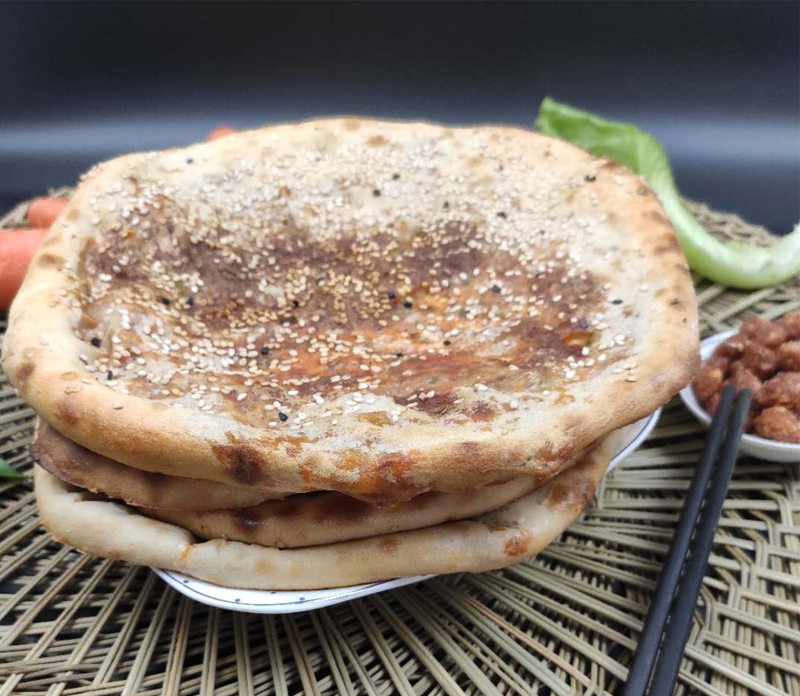 湖北江汉仙桃土特产仙遇馋三兄弟锅盔芝麻猪肉鲜肉锅块微辣锅奎