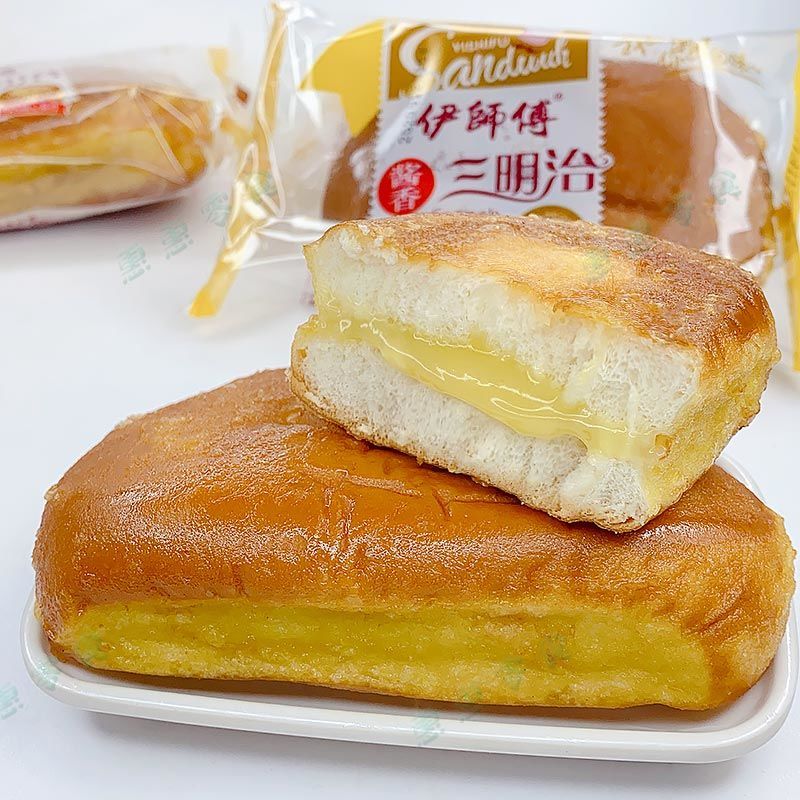 健康早餐三明治面包汉堡酱香西餐 油炸嫩酥皮馅料零食新鲜 6个 伊师傅