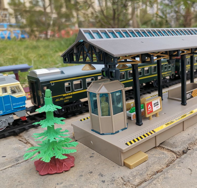 万代仿真火车模型沙盘场景配件ho比例中国式火车站台模型月台男孩玩具
