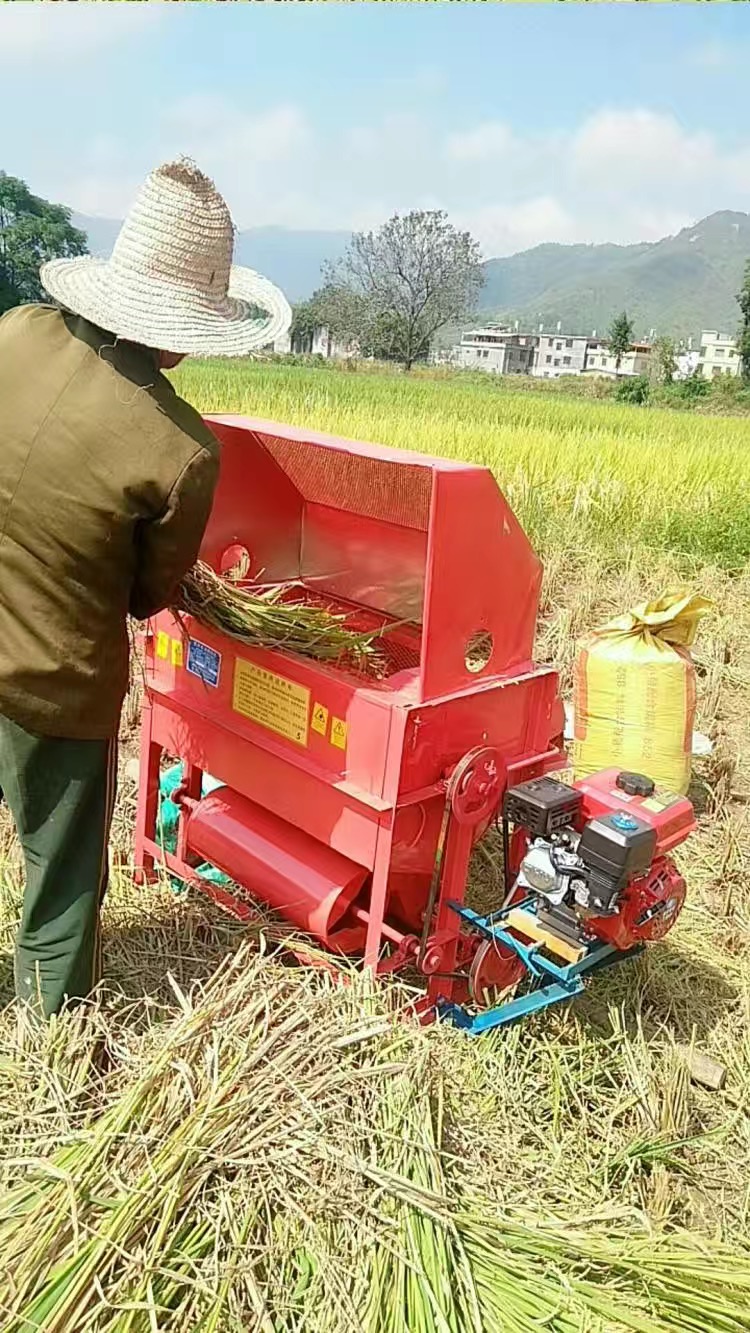 路途 打谷机水稻收割机新款家用轻便版收谷机小型机稻谷脱粒机 80型