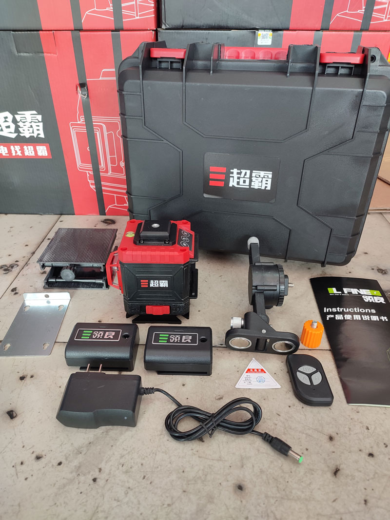 超霸水平仪2线3线5线12线绿光激光水平仪高精度强光贴地仪贴墙仪2线