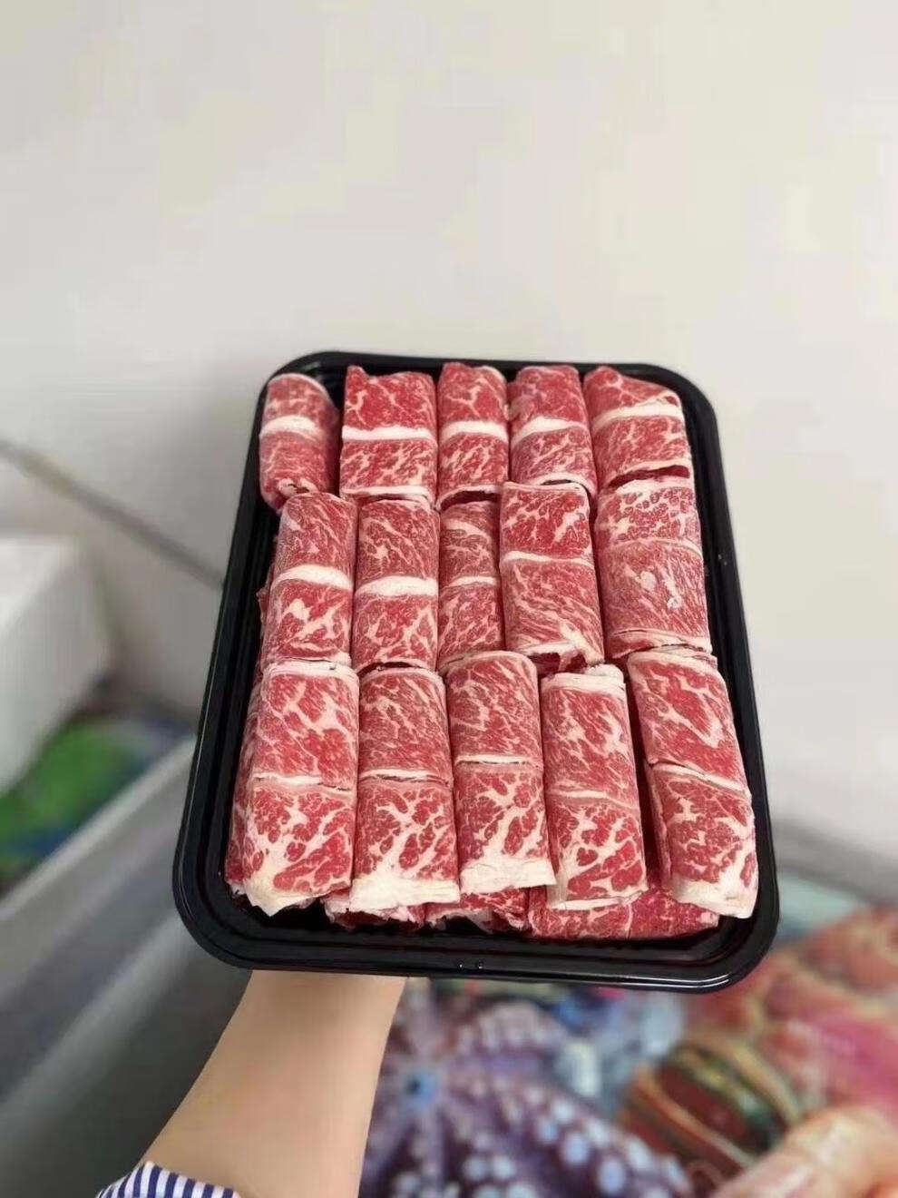 秒发2斤prime红标m5和牛霜降雪花牛小排火锅卷寿喜烧1000g2盒【图片 