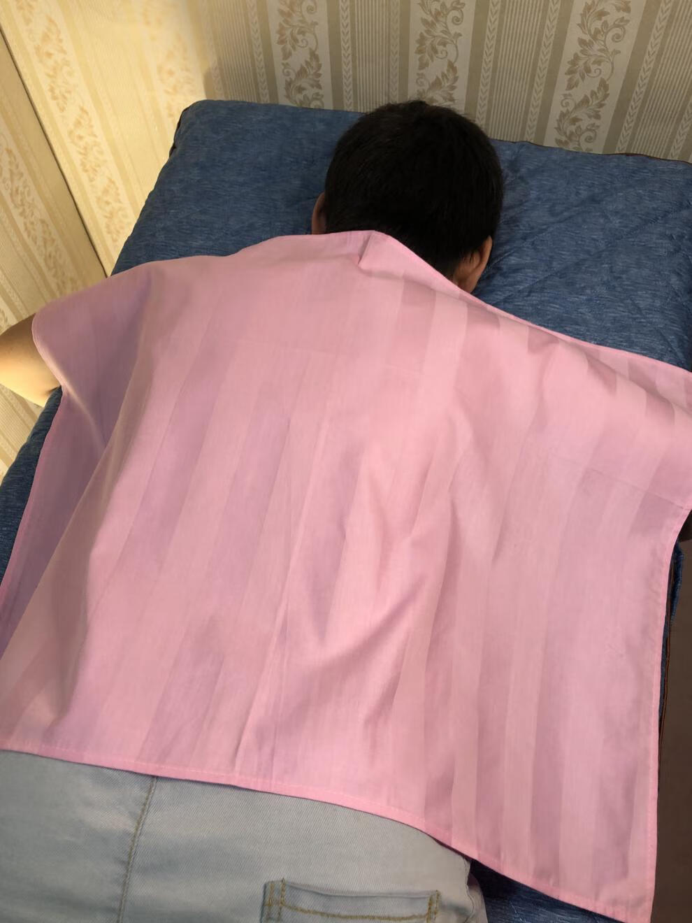 棉按摩巾推拿巾按摩布推拿布棉手布治疗巾美容院推拿馆专用毛巾f1粉色