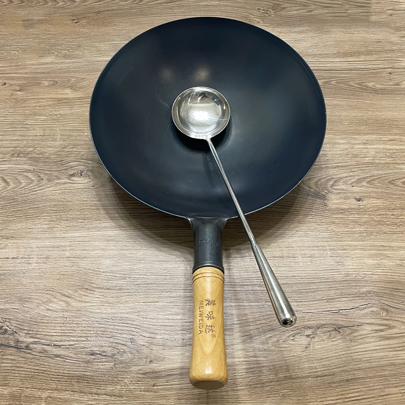 尖底锅 爆炒锅 炒勺铁锅厨师铁锅家用老式饭店商用炒锅燃气灶适用炒菜