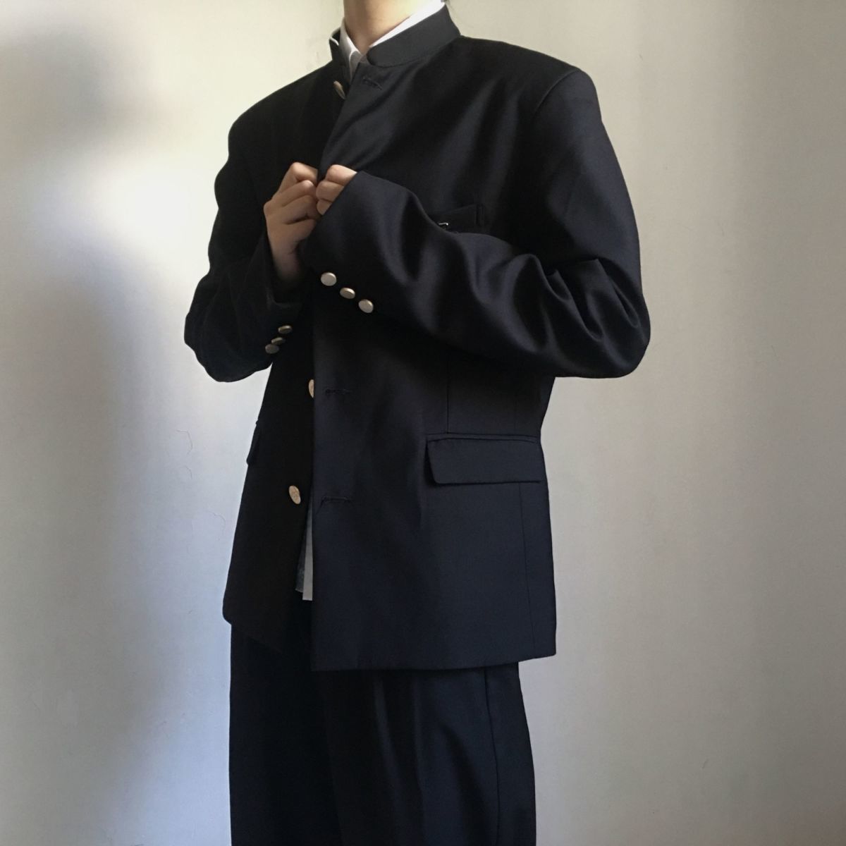 中山装男青年正装厚款春季新款商务正装热血高校制服套装男中山装dk