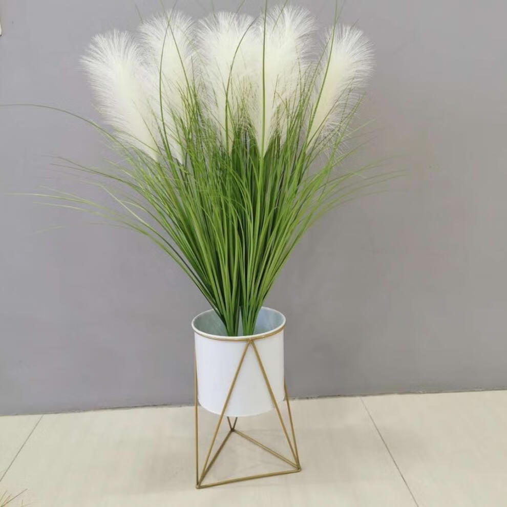 仿真花假花仿真大把束五头芦苇假芦苇狗尾巴草家居装饰软装造景90公分