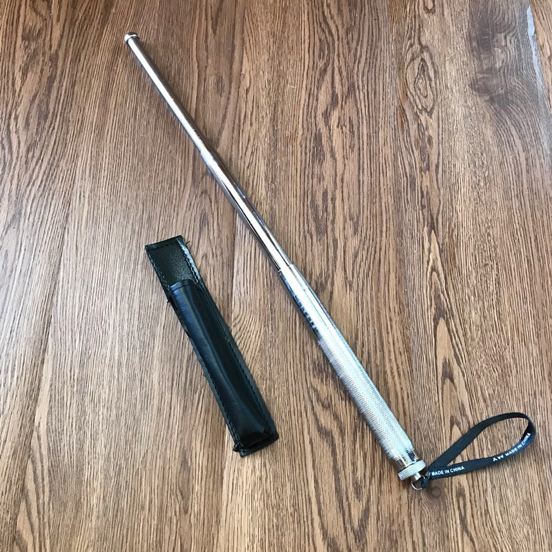 2021铁棍伸缩甩棒三节鞭实心机械棍车载棍子铁棍男女子武术搏击用品