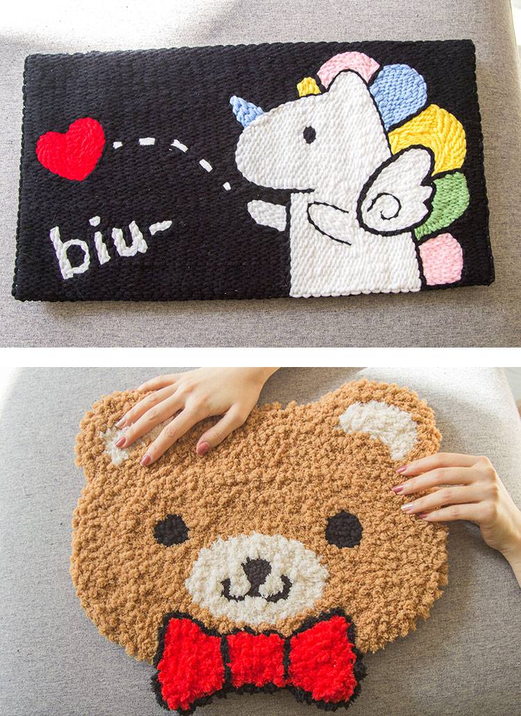 俄罗斯戳戳绣diy 秀地毯坐垫 diy手工材料包工具毛线画刺绣针定制