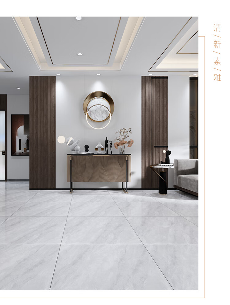 灰白色广东佛山瓷砖800x800地砖客厅滑地板砖600x600磁砖玻化砖(有起